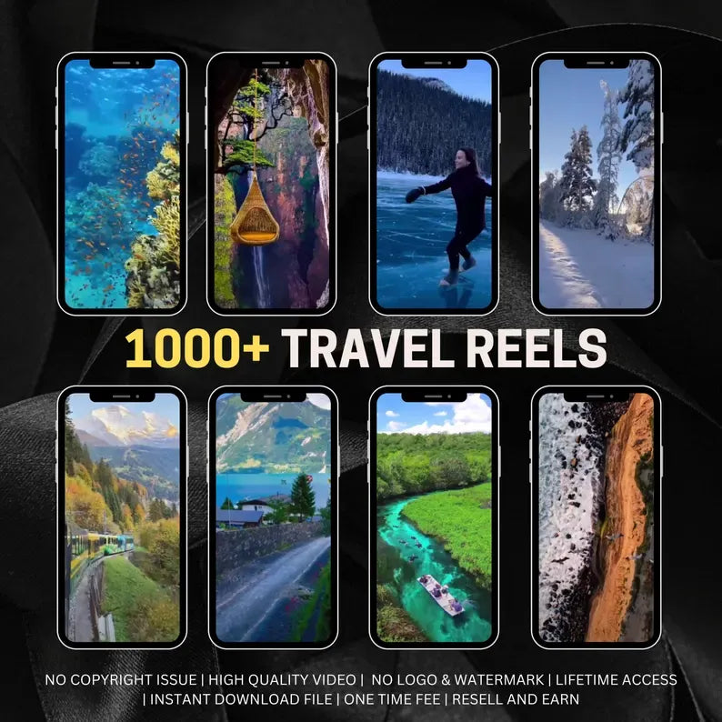 30,000+Awesome Faceless Reels Bundle! Faceless Instagram Reels with Master Resell Rights PLR Resell