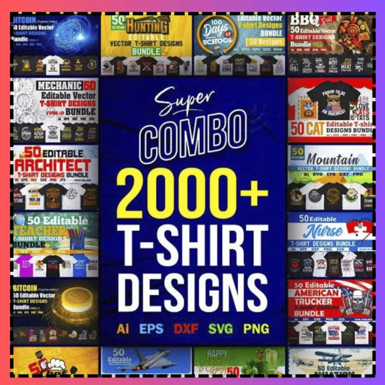 2000 Editable T-Shirt Designs | Expressive Fashion