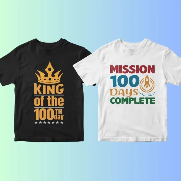 100 Days of School 50 Editable T-shirt Designs